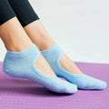 Ballet Wrap Backless Grip Socks — 3-Pair Pack — Blue
