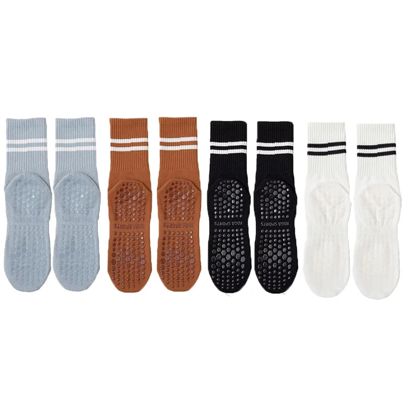 Studio Stripe Grip Socks — 4-Pair Pack — Mixed A