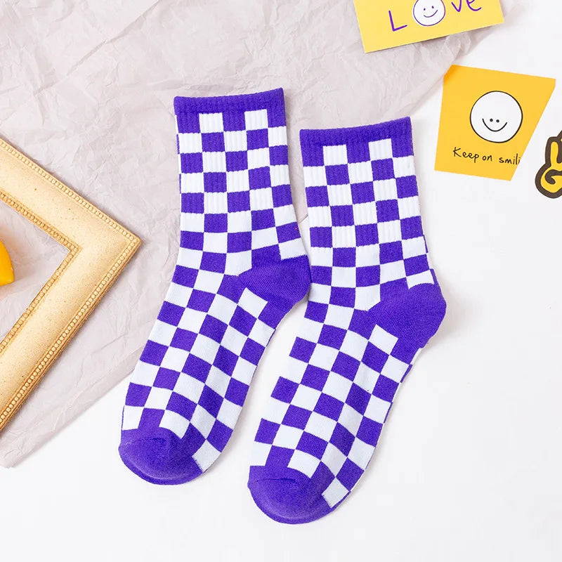 Checkmate Crew Socks — 3-Pair Pack — Purple