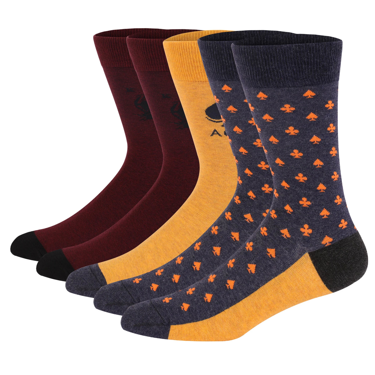 Classic Argyle Dress Socks — 5-Pair Pack — Bordeaux Dot