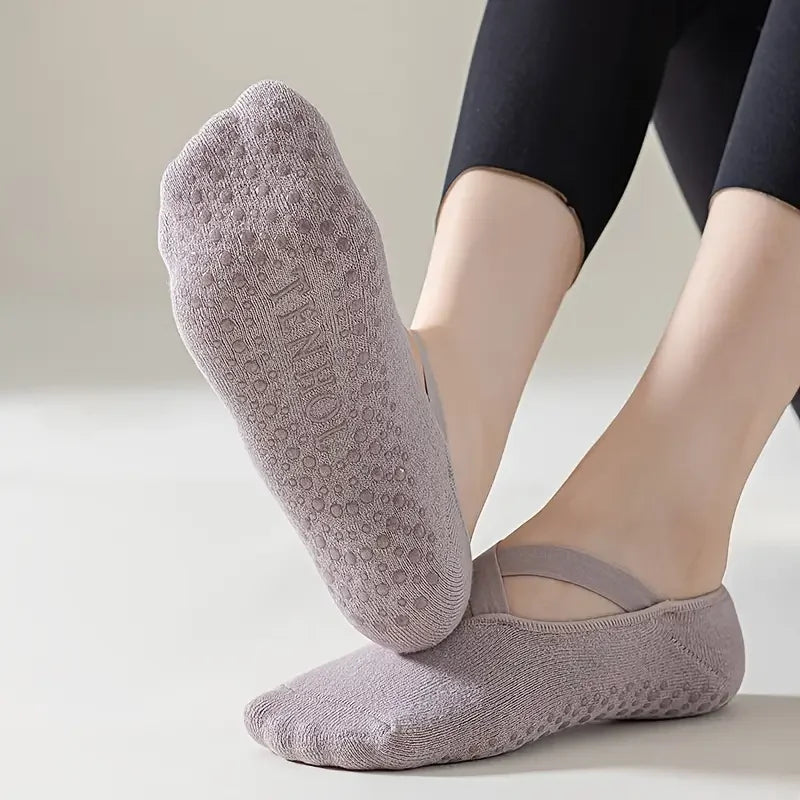Crossover Grip No-Show Socks — 5-Pair Pack