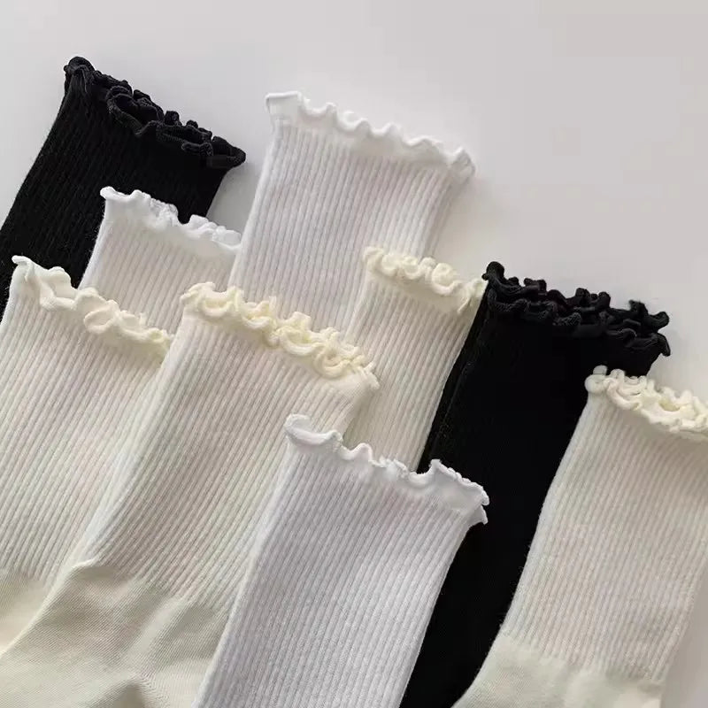 Ruffle Cuff Ankle Socks — 3-Pair Pack
