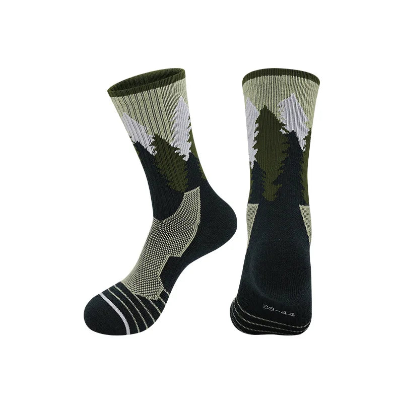 Alpine Ridge Wool-Blend Crew Socks — Green