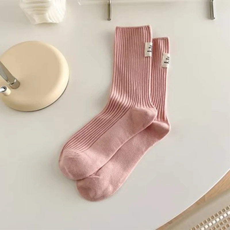 Everyday Rib Crew Socks — 3-Pair Pack — Blush