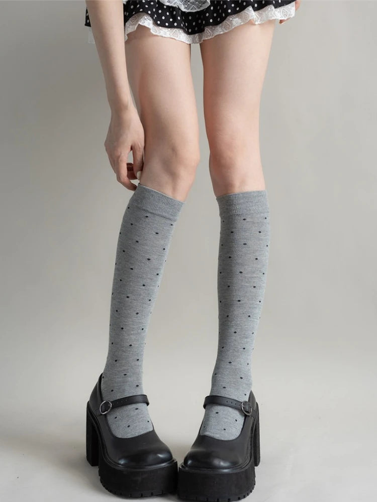 Polka Dot Knee-High Socks