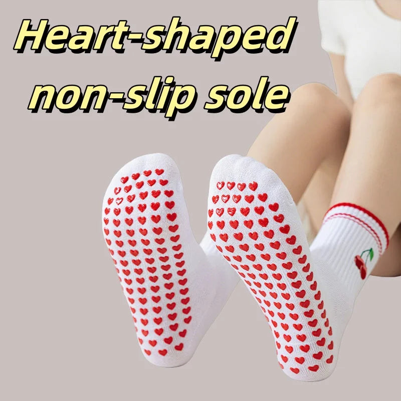 Embroidered Knit Grip Socks — 3-Pair Pack