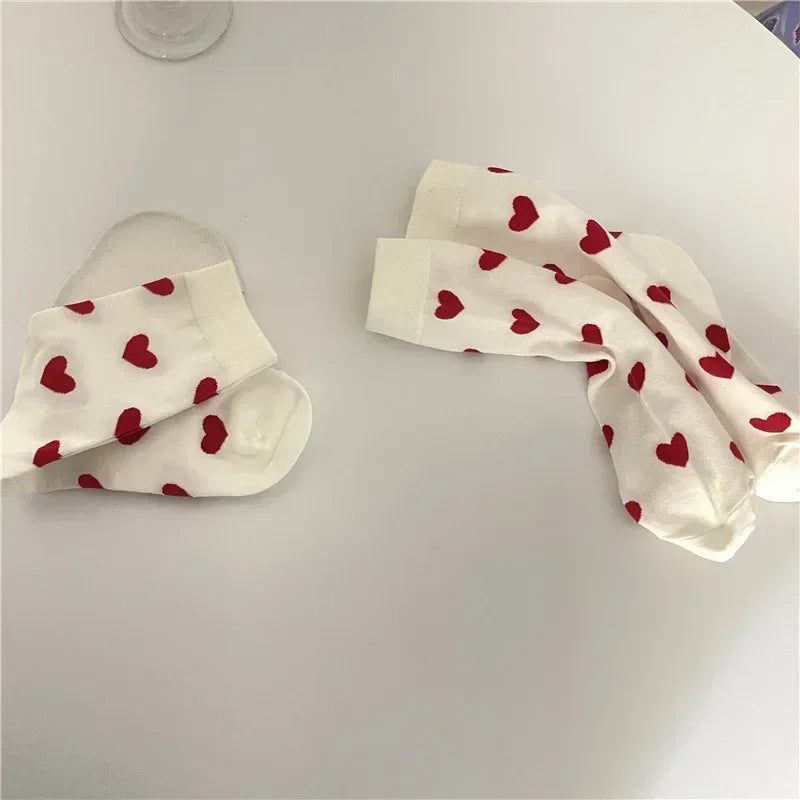 Heart Print Crew Socks — 3-Pair Pack