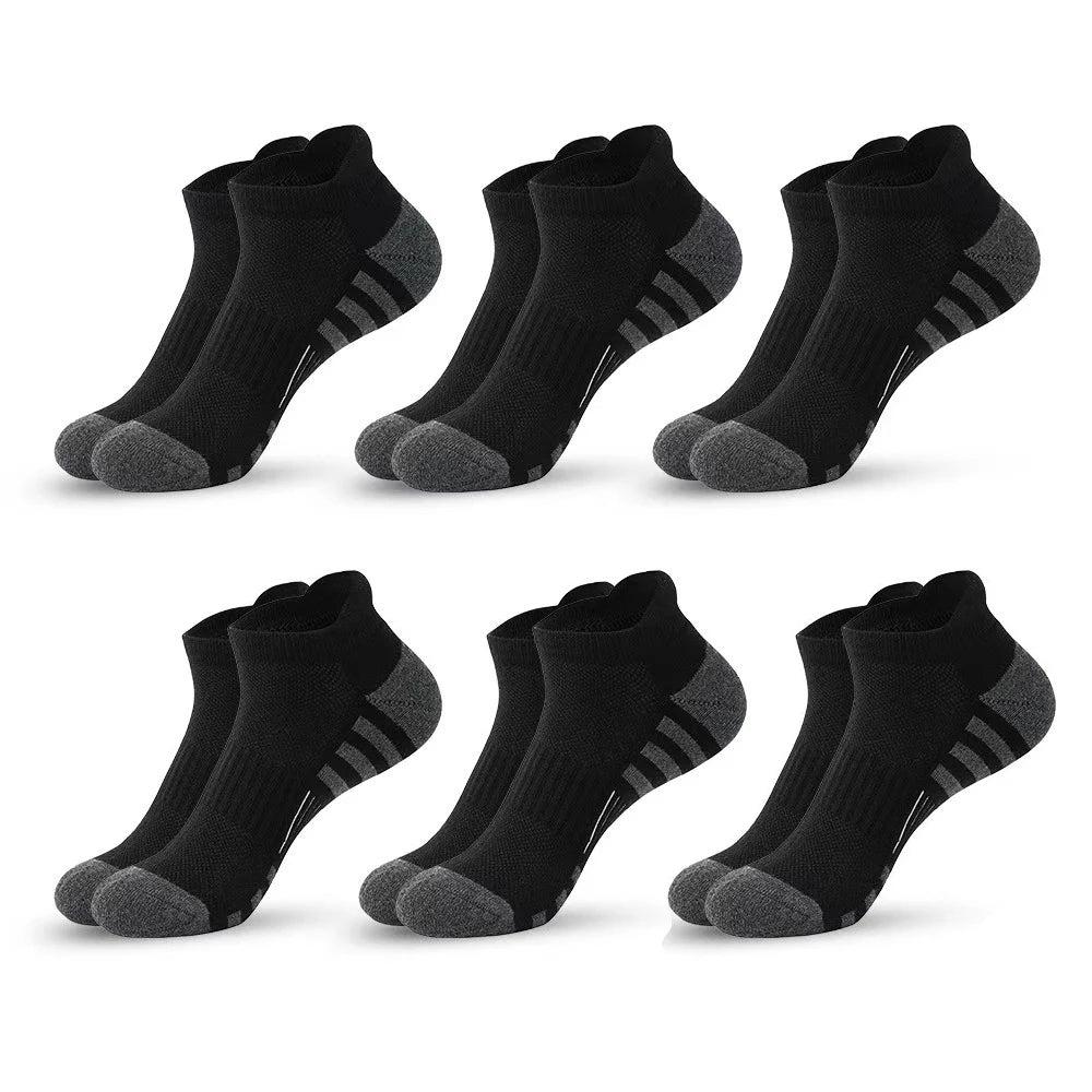 Tab Runner Ankle Socks — 6-Pair Pack — Black