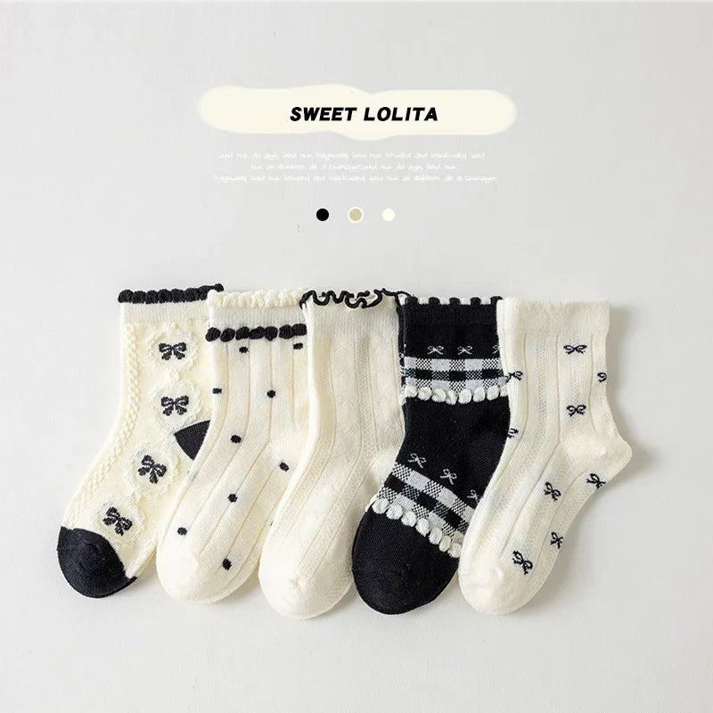 Little Lace Bow Socks — 5-Pair Pack