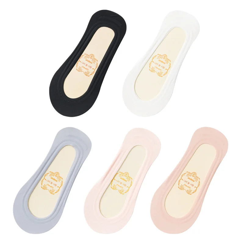 Barely There Ice-Silk No-Show Socks — 5-Pair Pack — Mixed