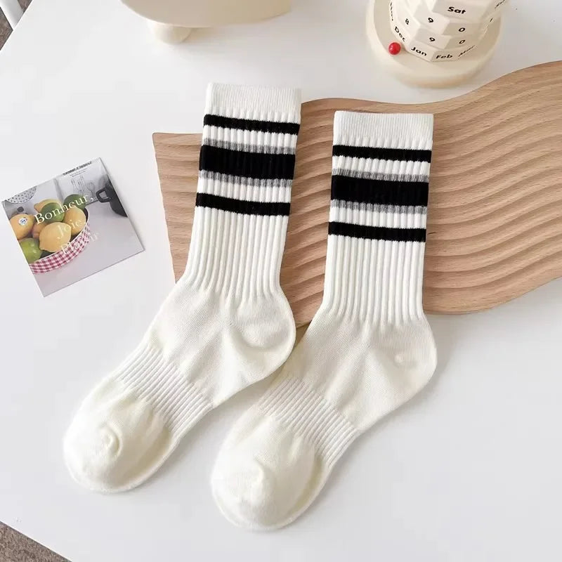 Varsity Stripe Sport Crew Socks — 3-Pair Pack — Black Stripe