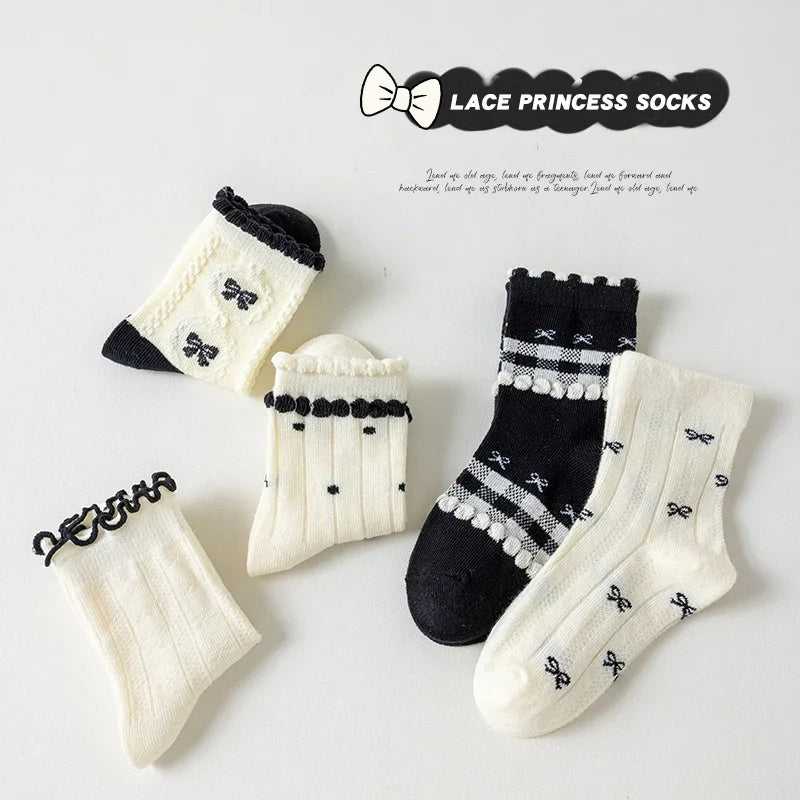 Little Lace Bow Socks — 5-Pair Pack