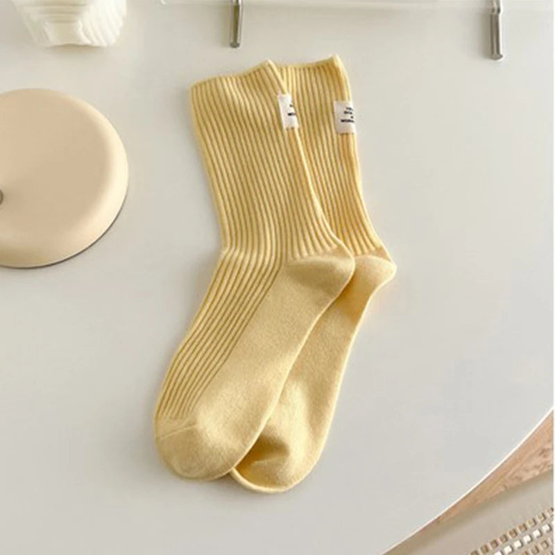 Everyday Rib Crew Socks — 3-Pair Pack — Yellow