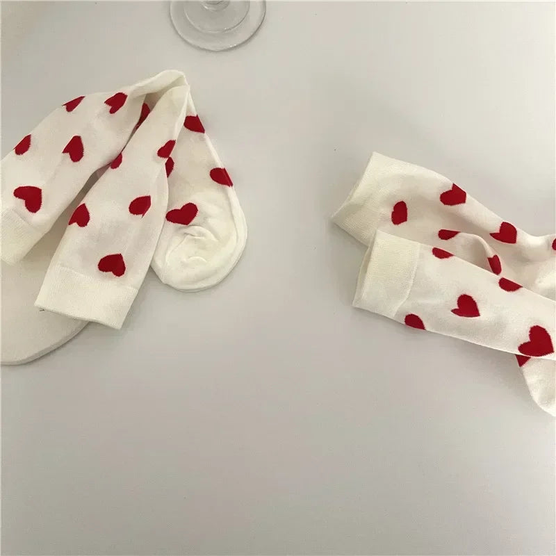 Heart Print Crew Socks — 3-Pair Pack