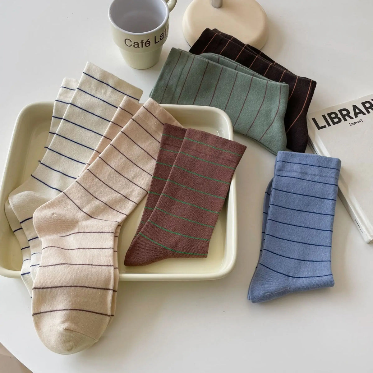 Campus Stripe Crew Socks — 3-Pair Pack