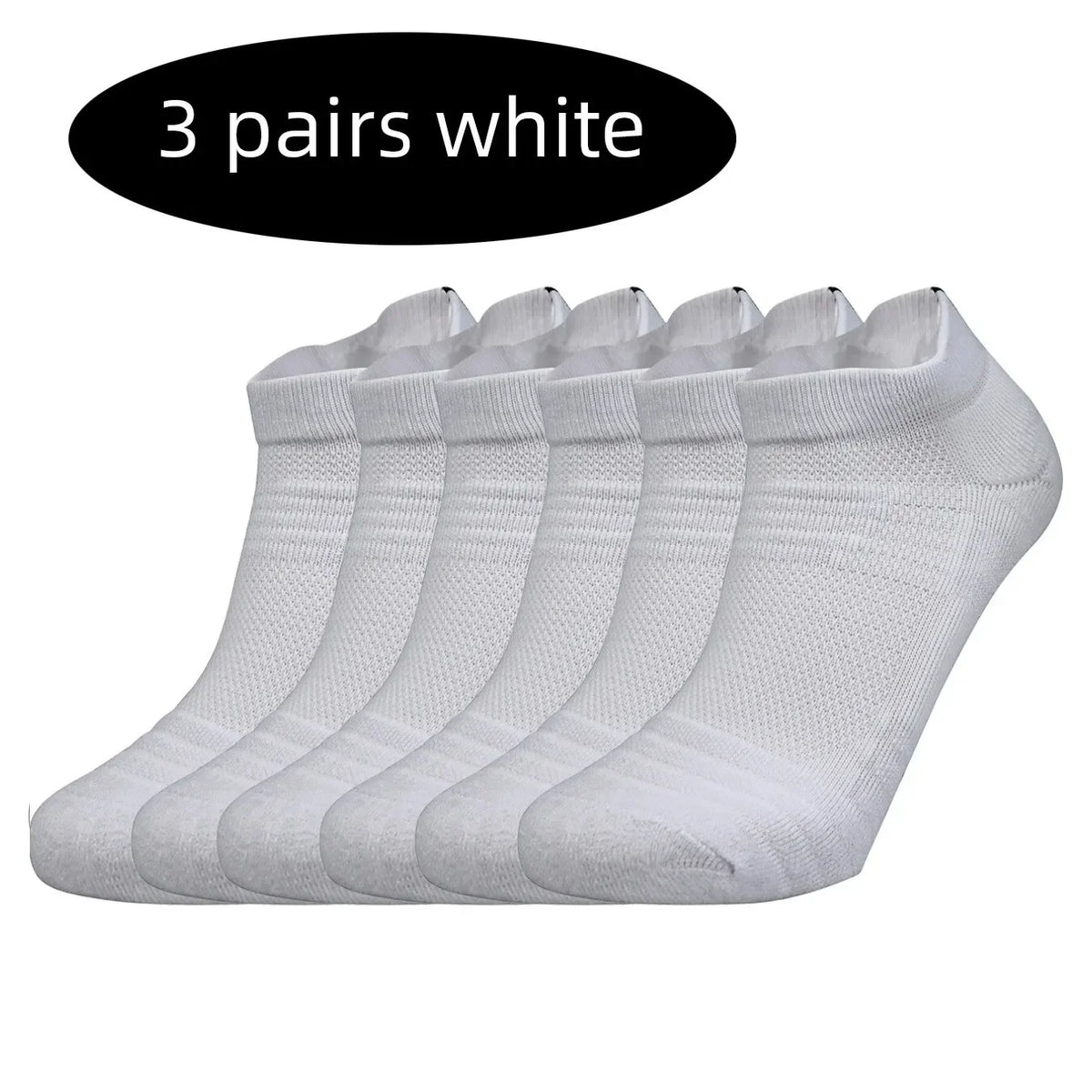 Cushion Sport Ankle Socks — 3-Pair Pack — White