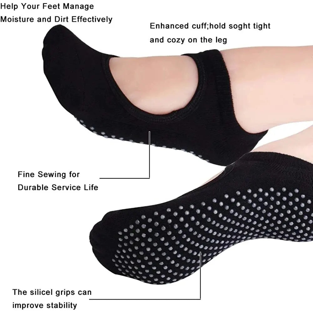 Ballet Wrap Backless Grip Socks — 3-Pair Pack