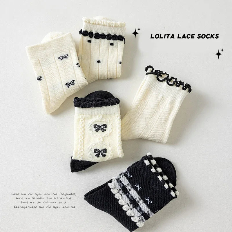 Little Lace Bow Socks — 5-Pair Pack
