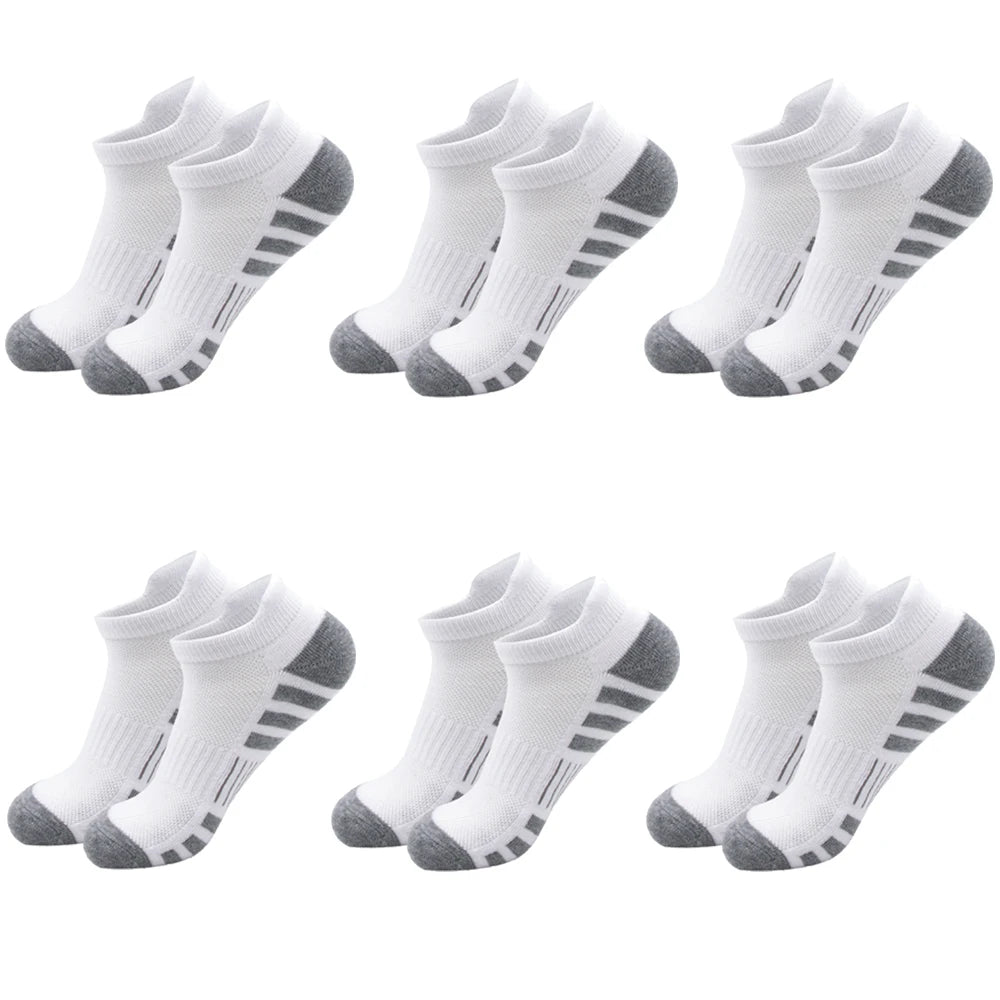 Tab Runner Ankle Socks — 6-Pair Pack — White