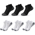 Tab Runner Ankle Socks — 6-Pair Pack — Black/White