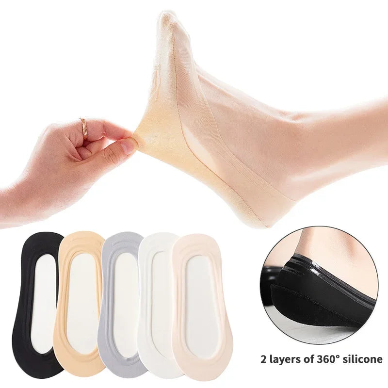 Barely There ice-silk no-show socks, 5-pair pack, photo 1