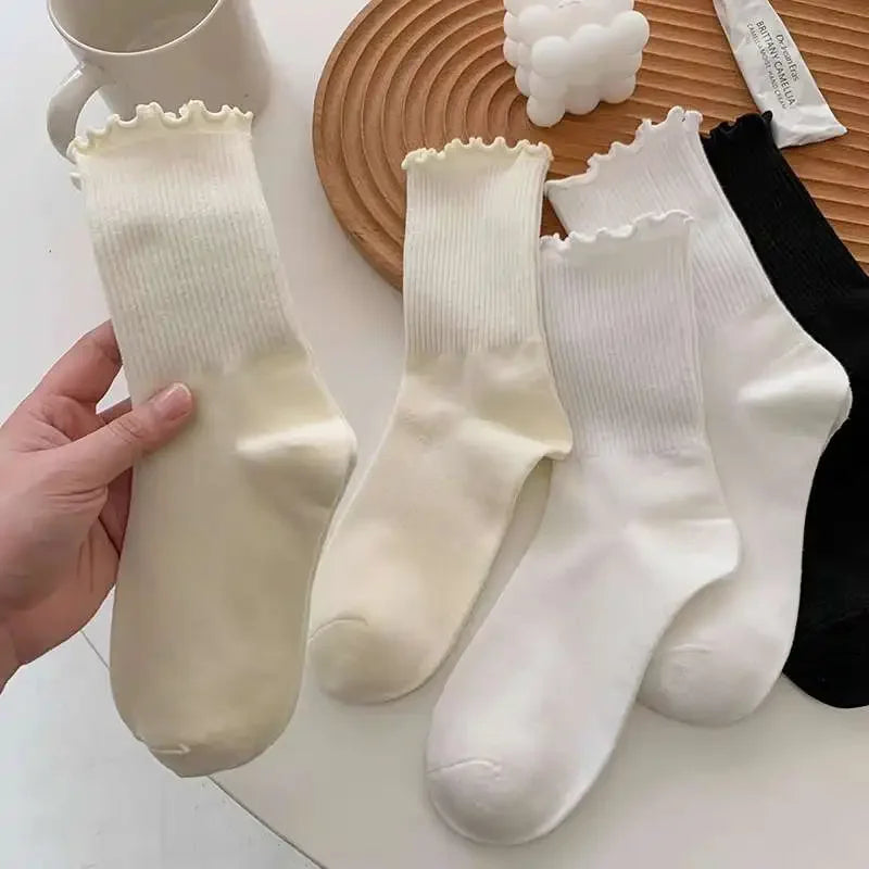 Ruffle Cuff Ankle Socks — 3-Pair Pack