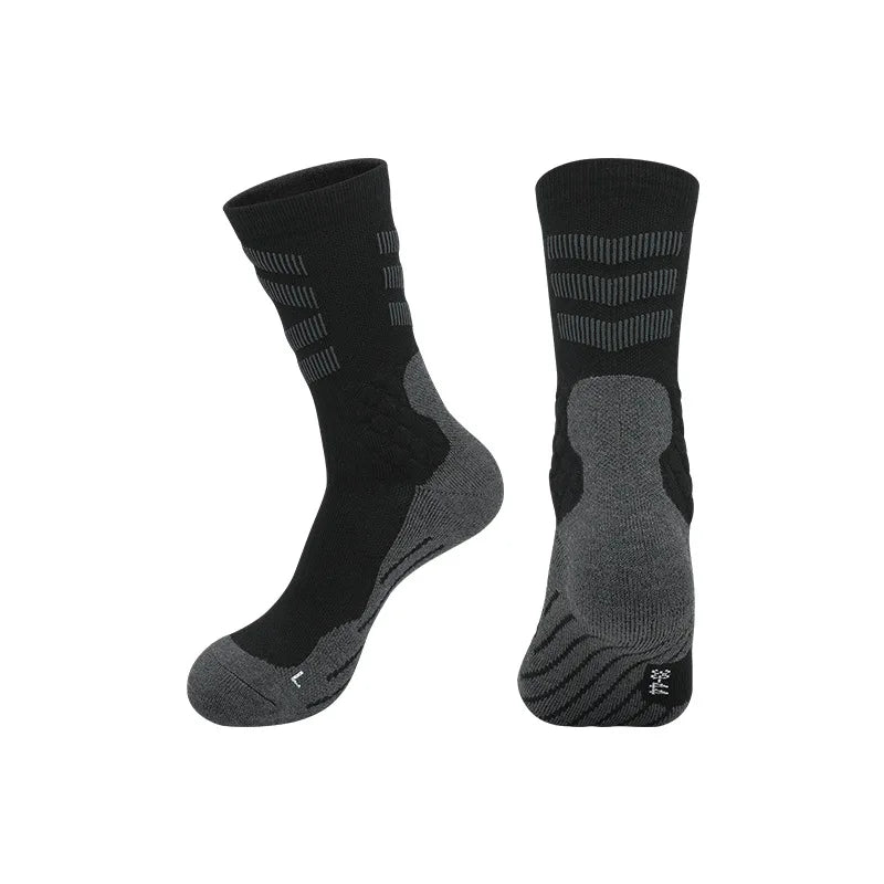 Alpine Ridge Wool-Blend Crew Socks — Black