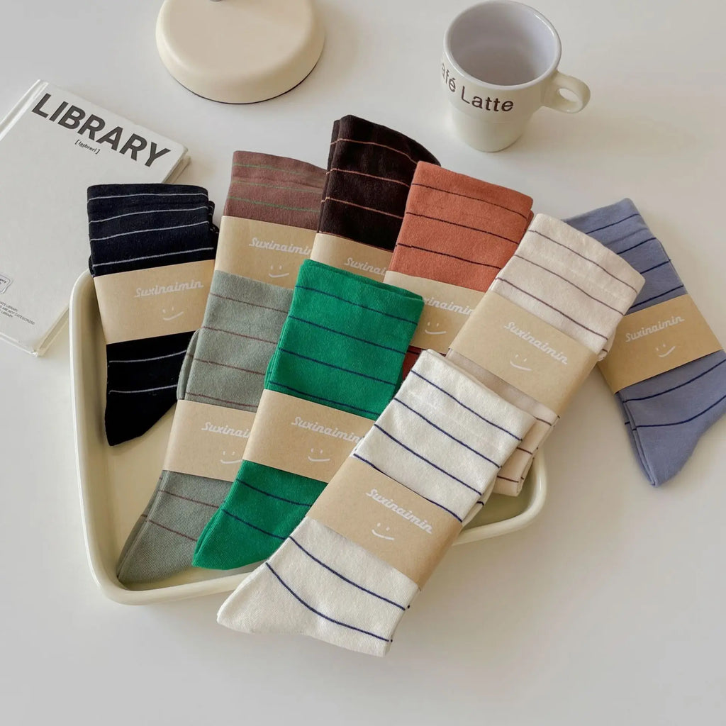 Campus Stripe Crew Socks — 3-Pair Pack