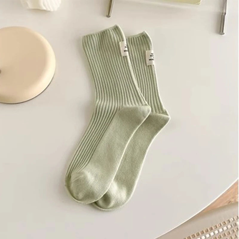 Everyday Rib Crew Socks — 3-Pair Pack — Green