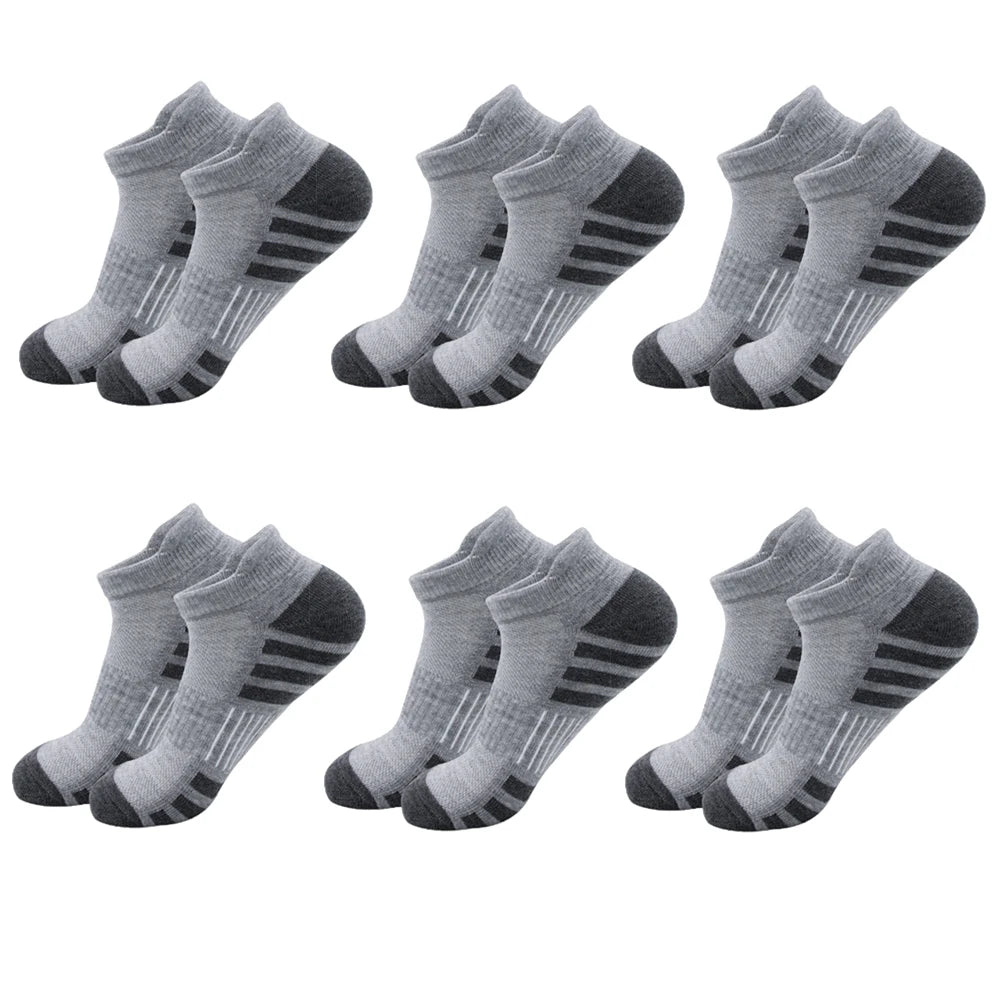 Tab Runner Ankle Socks — 6-Pair Pack — Grey