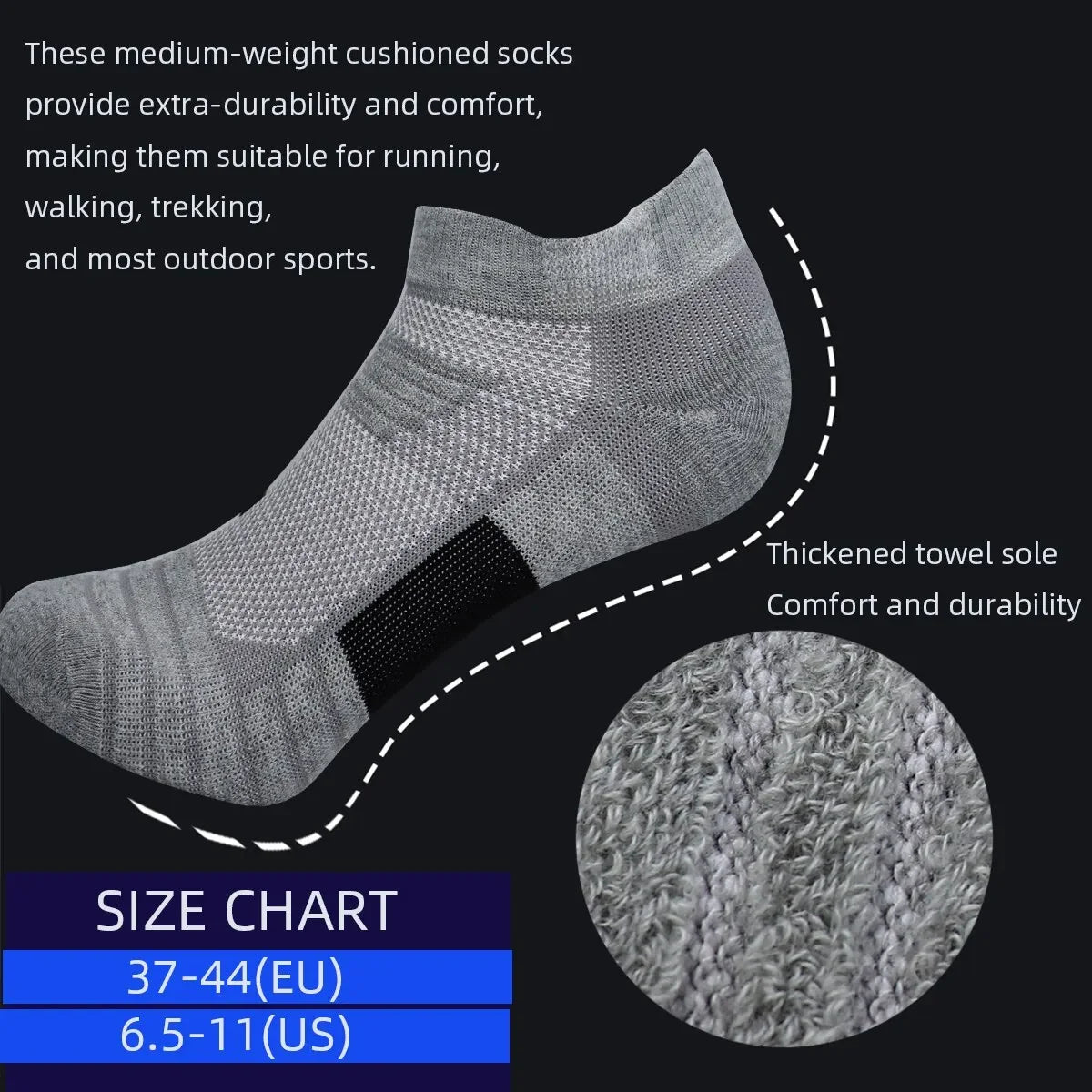 Cushion Sport Ankle Socks — 3-Pair Pack