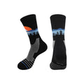 Alpine Ridge wool-blend crew socks in Black/Orange