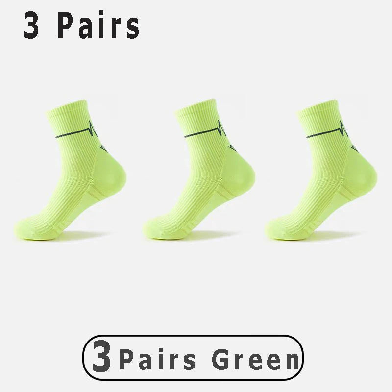 Pulse Line Running Socks — 3-Pair Pack — Lime