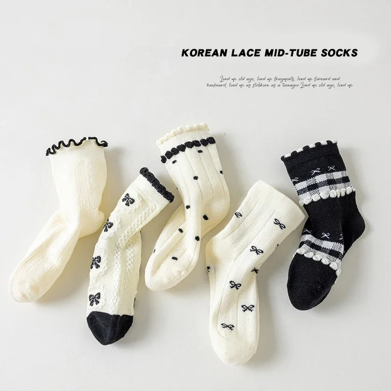 Little Lace Bow Socks — 5-Pair Pack