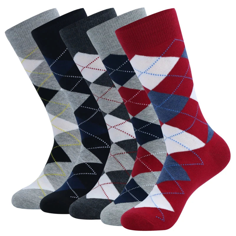 Classic Argyle Dress Socks — 5-Pair Pack — Bordeaux Argyle